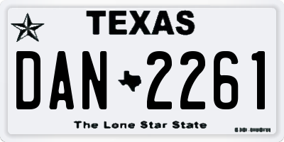 TX license plate DAN2261