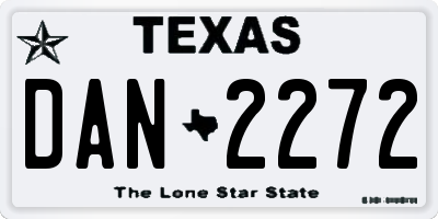 TX license plate DAN2272