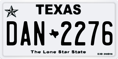 TX license plate DAN2276