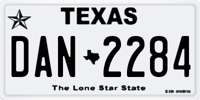 TX license plate DAN2284