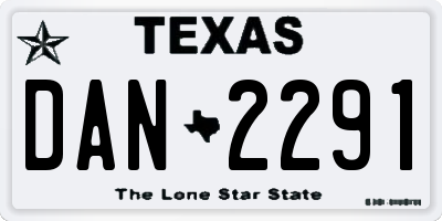 TX license plate DAN2291
