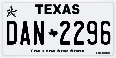 TX license plate DAN2296