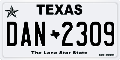 TX license plate DAN2309