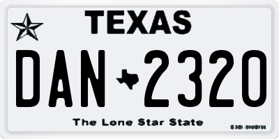 TX license plate DAN2320