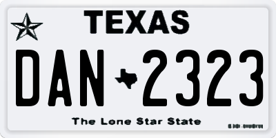 TX license plate DAN2323