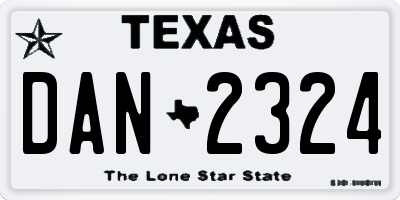 TX license plate DAN2324