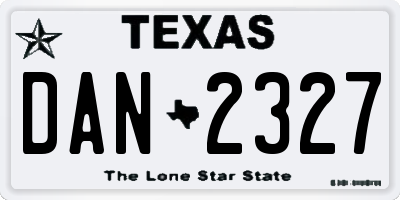 TX license plate DAN2327