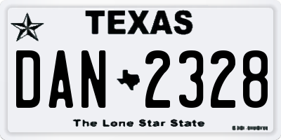 TX license plate DAN2328