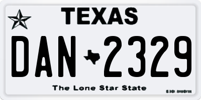 TX license plate DAN2329