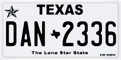 TX license plate DAN2336