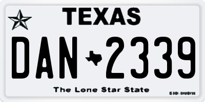 TX license plate DAN2339