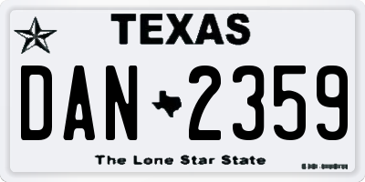 TX license plate DAN2359