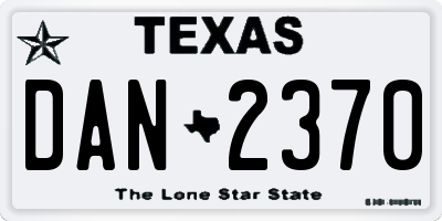 TX license plate DAN2370
