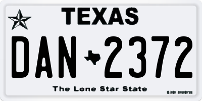 TX license plate DAN2372