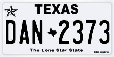 TX license plate DAN2373