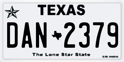 TX license plate DAN2379
