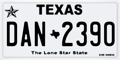 TX license plate DAN2390
