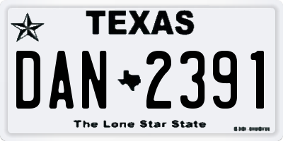 TX license plate DAN2391