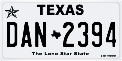 TX license plate DAN2394