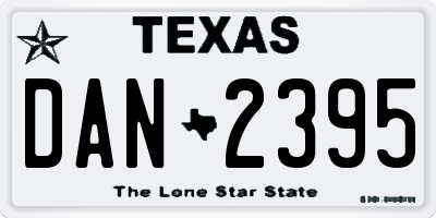 TX license plate DAN2395