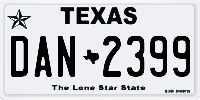 TX license plate DAN2399