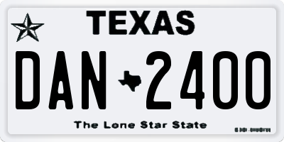 TX license plate DAN2400