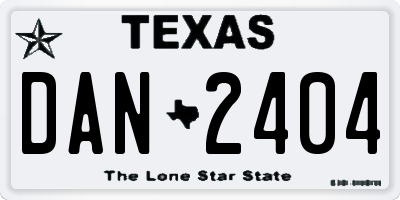 TX license plate DAN2404