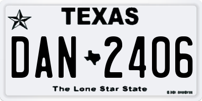 TX license plate DAN2406