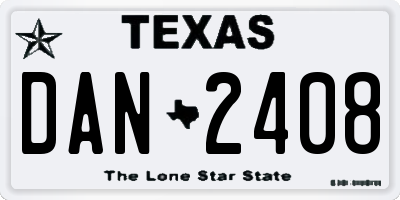 TX license plate DAN2408