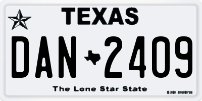 TX license plate DAN2409