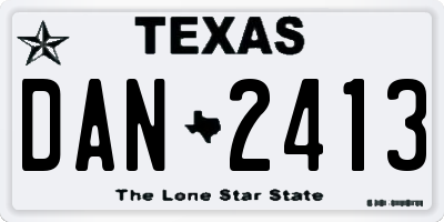 TX license plate DAN2413