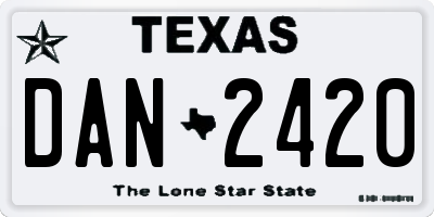 TX license plate DAN2420