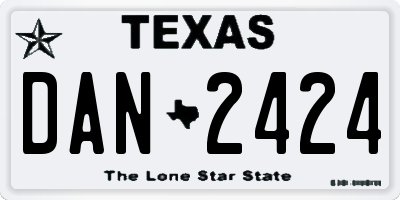 TX license plate DAN2424
