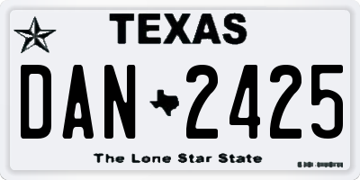 TX license plate DAN2425