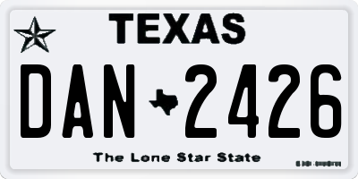 TX license plate DAN2426