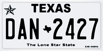 TX license plate DAN2427