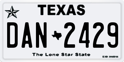 TX license plate DAN2429