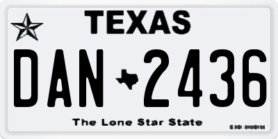 TX license plate DAN2436