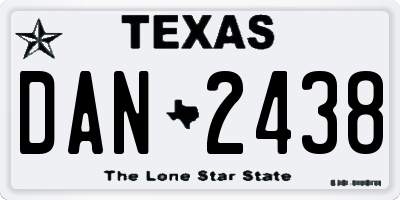 TX license plate DAN2438