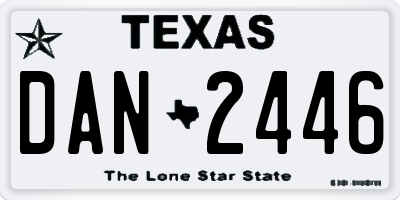 TX license plate DAN2446
