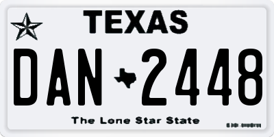TX license plate DAN2448