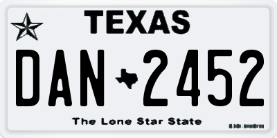 TX license plate DAN2452