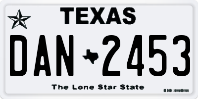 TX license plate DAN2453