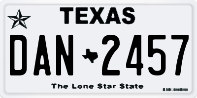 TX license plate DAN2457