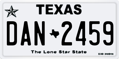 TX license plate DAN2459