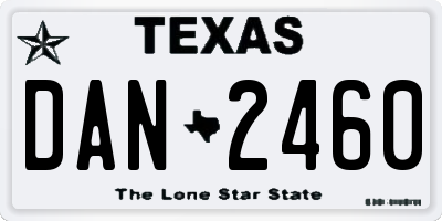 TX license plate DAN2460