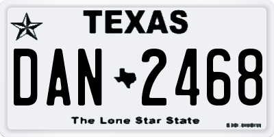 TX license plate DAN2468