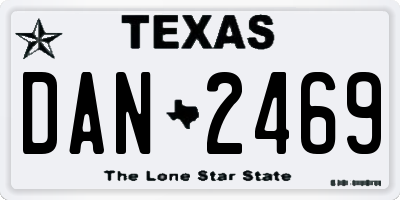 TX license plate DAN2469