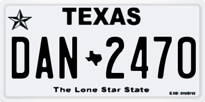 TX license plate DAN2470