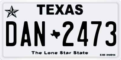 TX license plate DAN2473